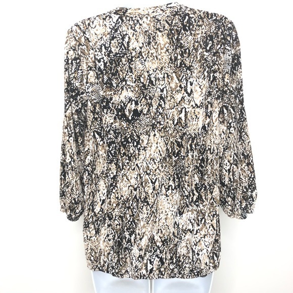 Dana Buchman Brown Snakeskin Print Top Sz S - Picture 3 of 6
